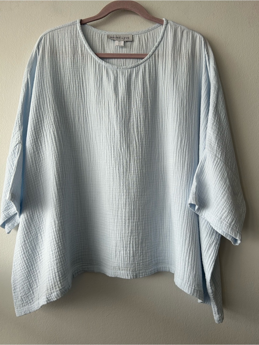Maurie + Eve Light Blue Cotton Gauze Boxy Top